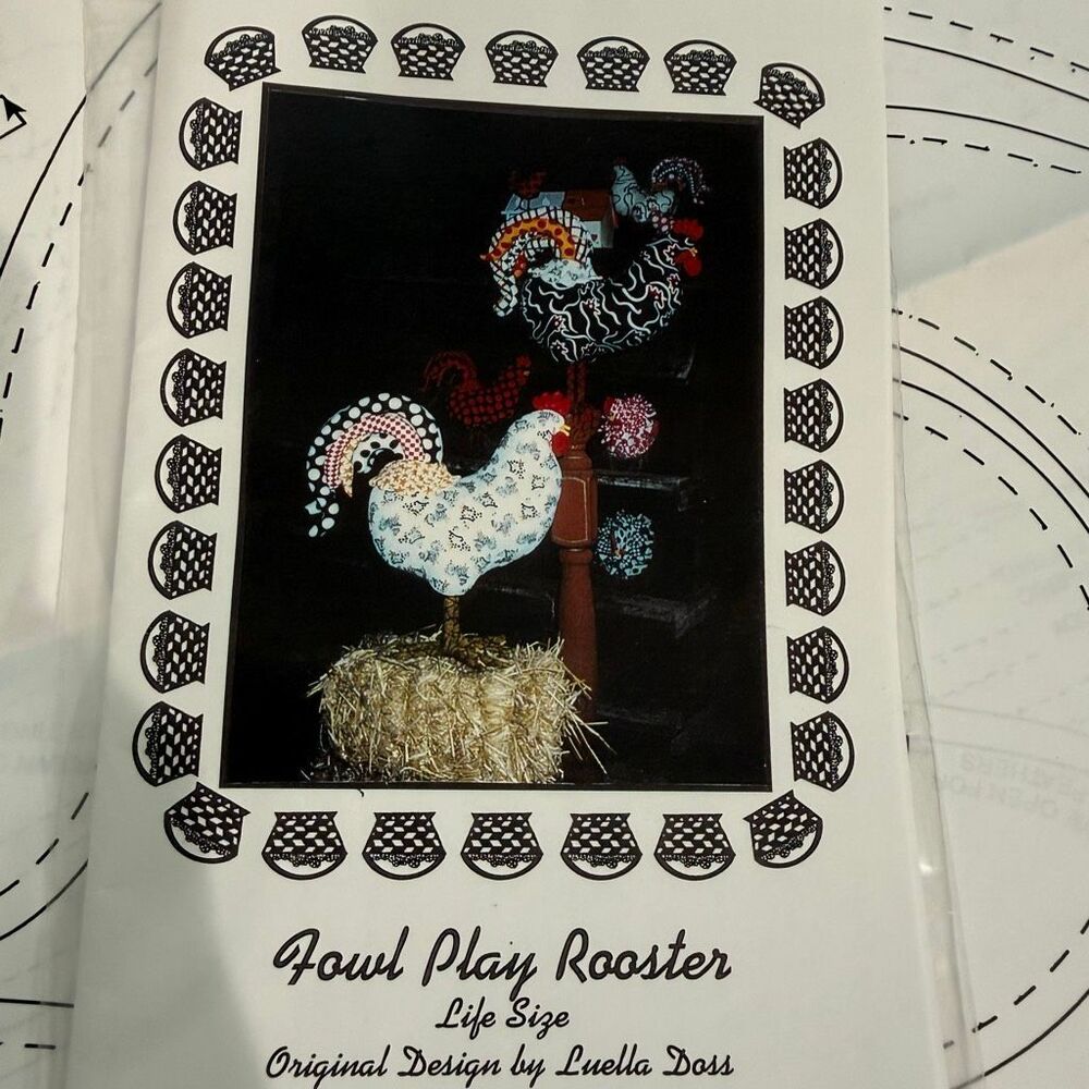 Fowl Play Rooster Pattern life size
